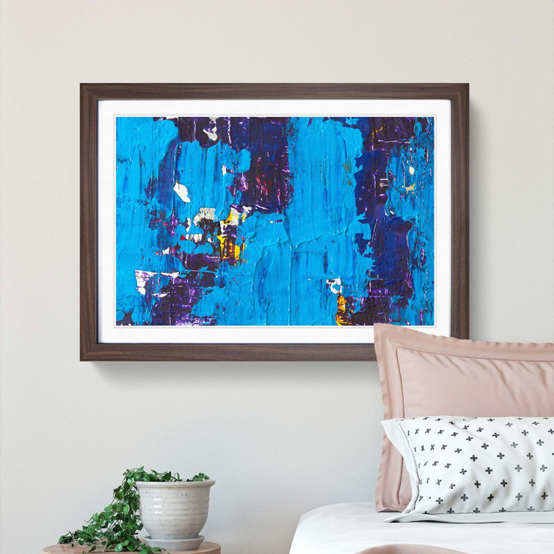 Abstract Art Painting Vol.356 by S.Johnson - Framed Print, Walnut Framed, 36cm H x 48cm W x 2cm D