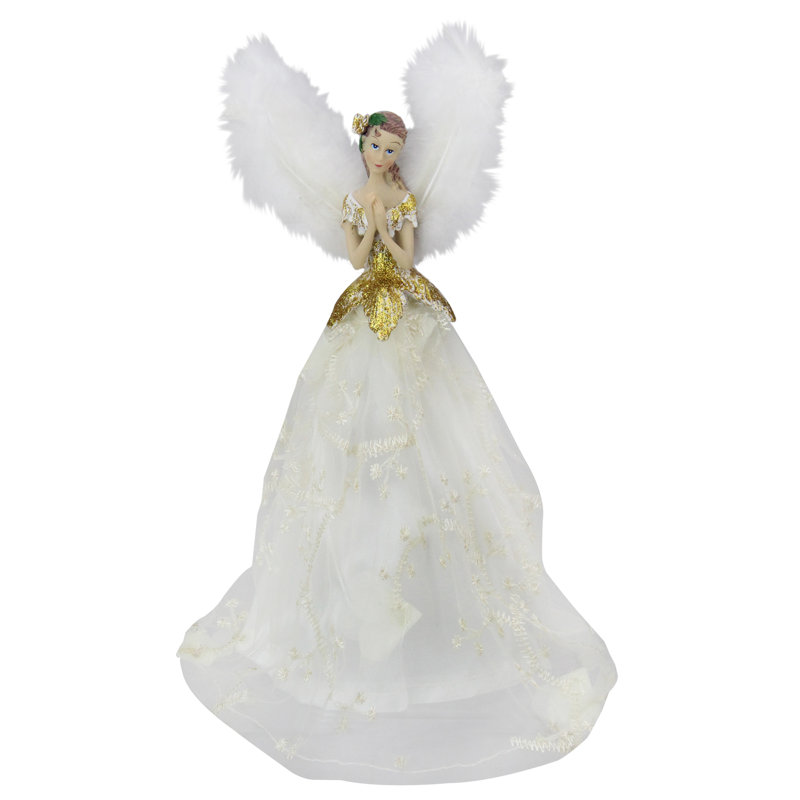 10" Champagne Angel Christmas Tree Topper Unlit
