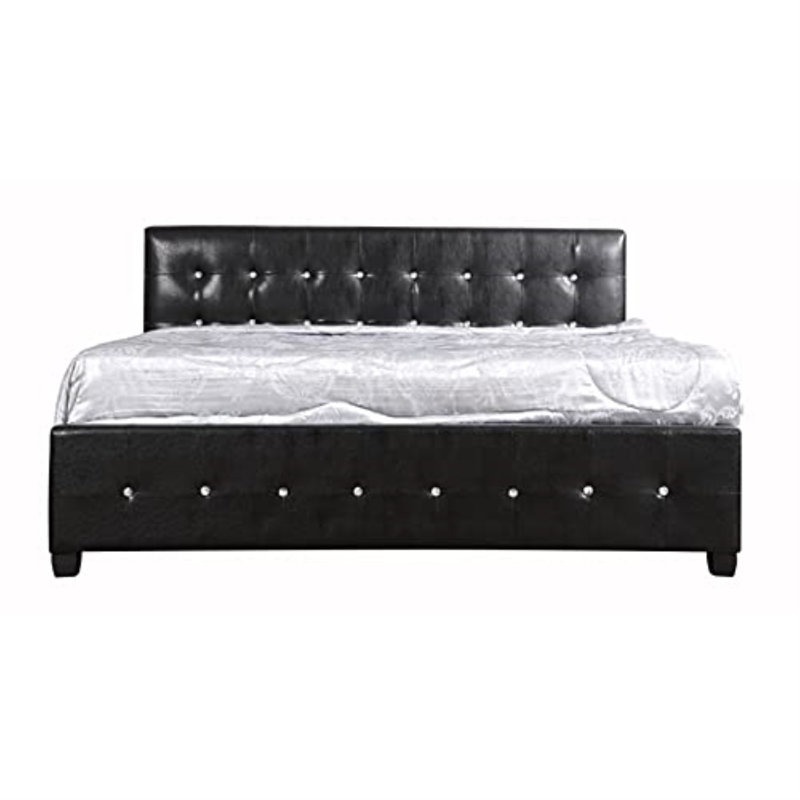 Max Vegan Leather Standard Bed, Black, King