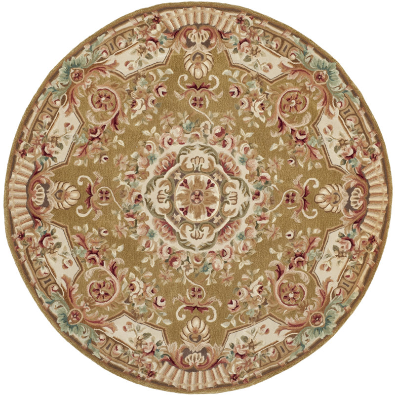 Priscila Hand Tufted Wool Pile Oriental Rug, Round 8'