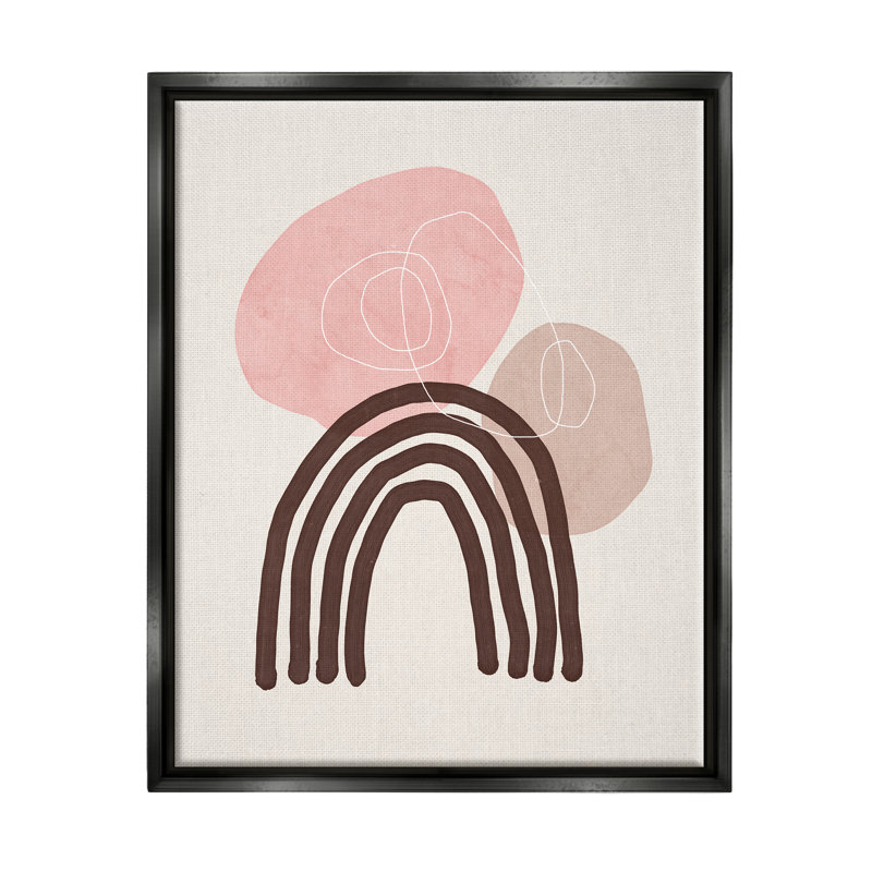 Fun Boho Rainbow Shapes - impression, Toile avec cadre flottant noir, H 21 po x l 17 po x P 1,7 po