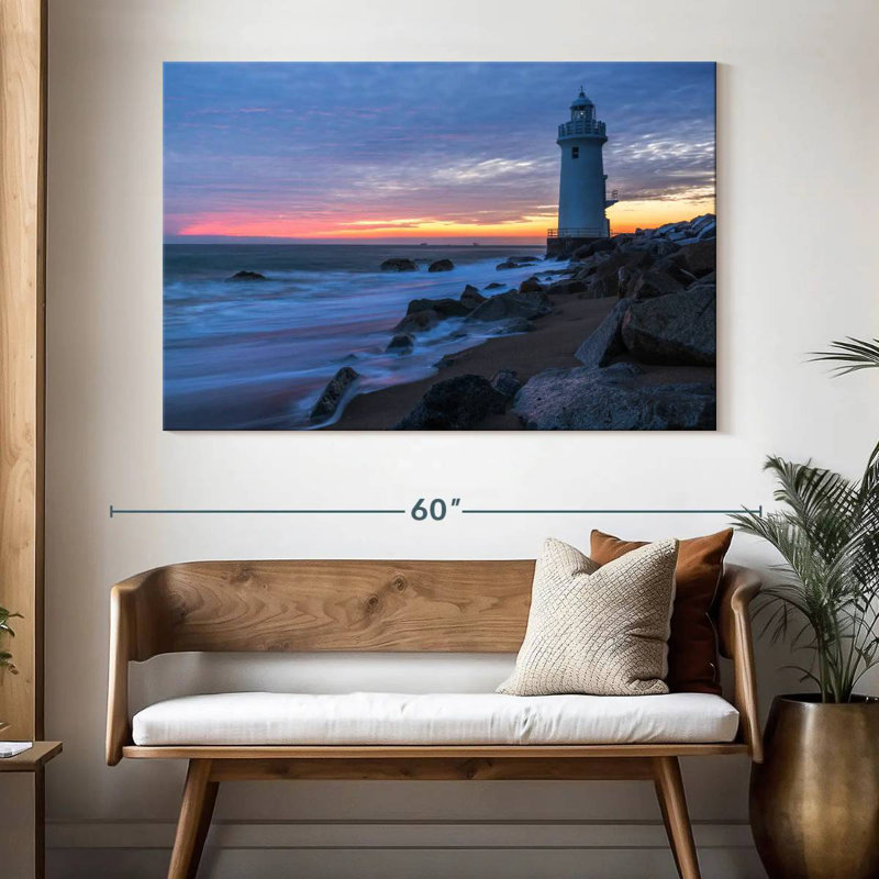 Aletra Lighthouse Sunset Landscape, 34" H x 51" W