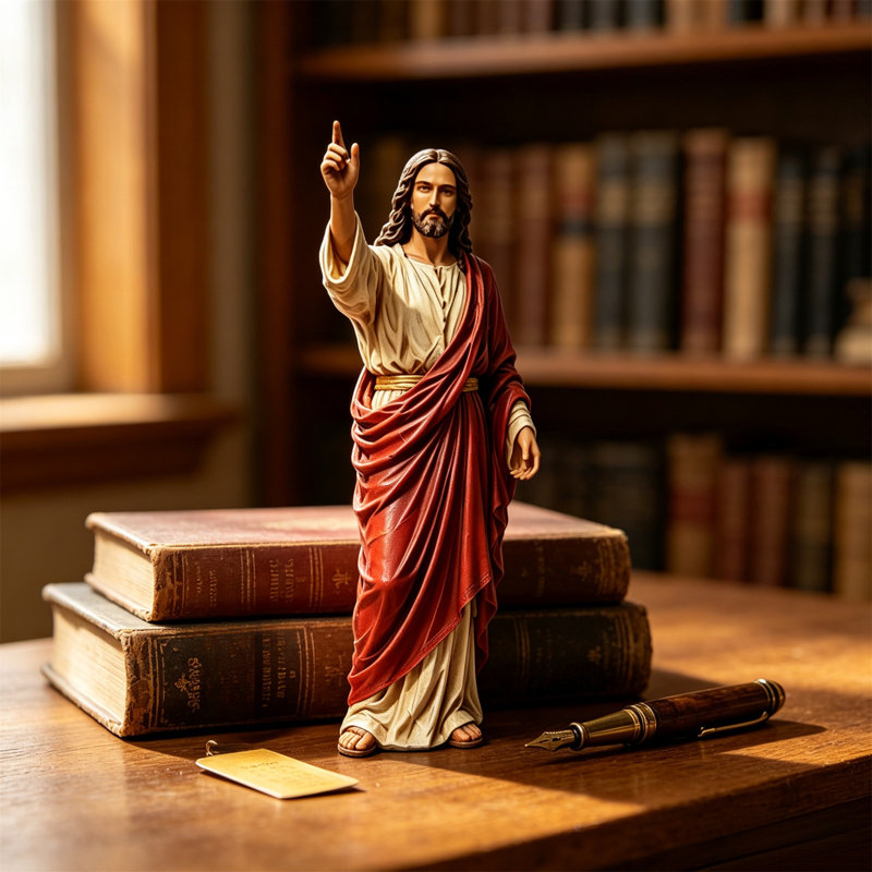 Statue miniature de personnage Bibliothèque miniature en résine, A