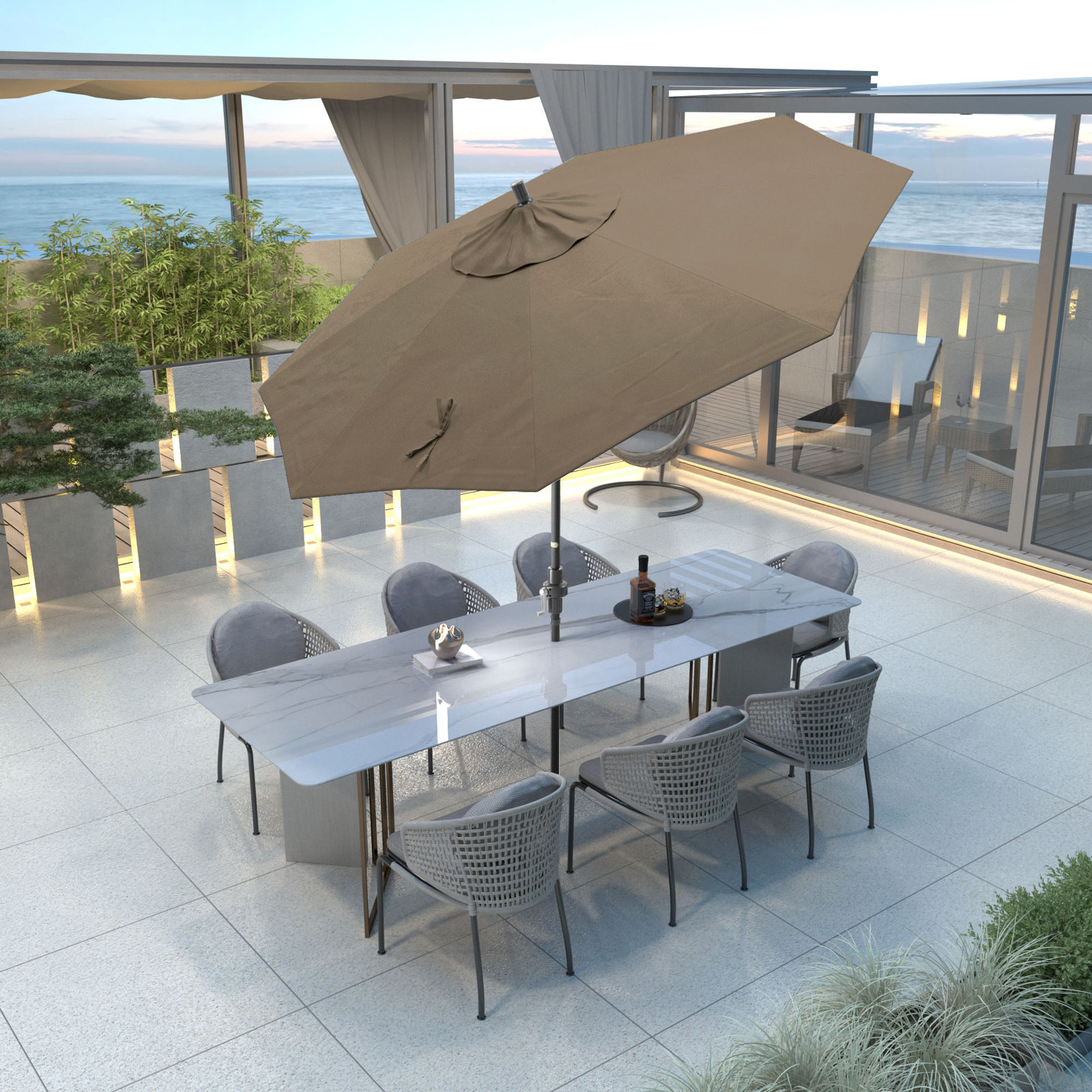 108'' Sunbrella® Outdoor Umbrella, Heather Beige Sunbrella®