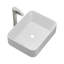 Lavabo vasque rectangulaire en céramique 19 po x 15 po avec robinet en acier inoxydable-121534249