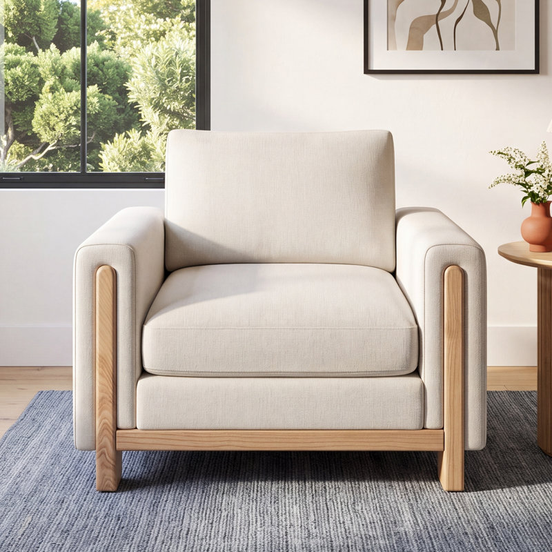 Adika 43.3'' Upholstered Armchair, Effie Linen