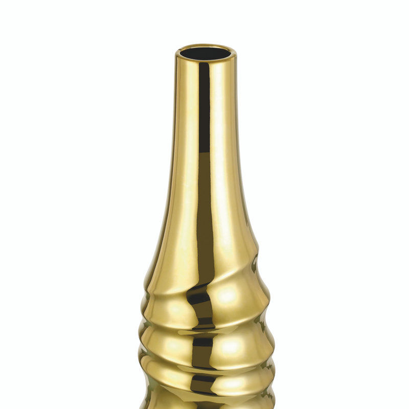 Elegant Ceramic Floor Vase, Gold