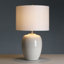 23 po Lampe de table en céramique blanche à 3 voies avec abat-jour tambour
