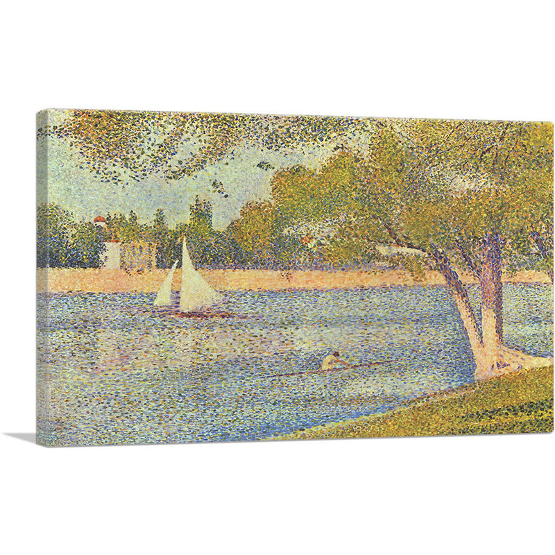 "La seine à la Grande Jatte" par Georges Seurat, reproduction d'art sur toile tendue, H 12 po x l 18 po x P 0,75 po