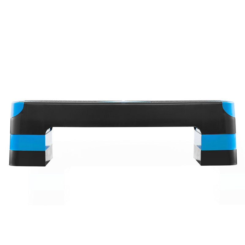 Aerobic Exercise Step Platform Height Adjustable Workout Stepper 4 Riser Blue, Blue