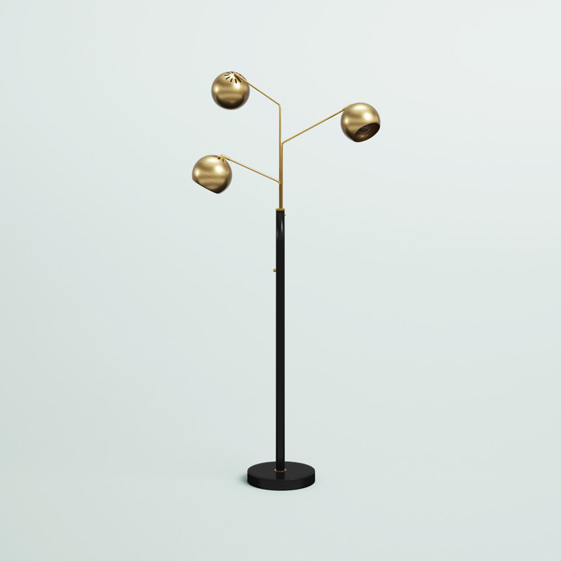 Andrei 68'' Tree Floor Lamp, Black, Antique Brass