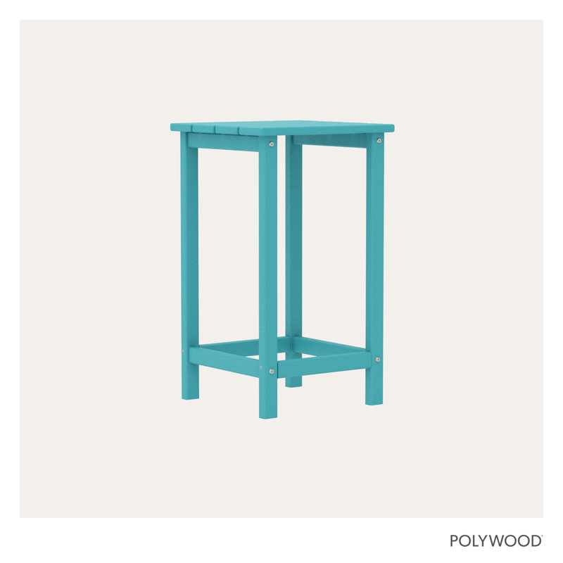 POLYWOOD Long Island 26" Counter Side Table, Aruba