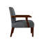 Classic Fabric Accent Arm Chair And Round Table - Grey Tone Contemporary With Solid Wood