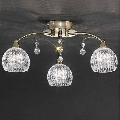 Glass and Crystal Flush Mount