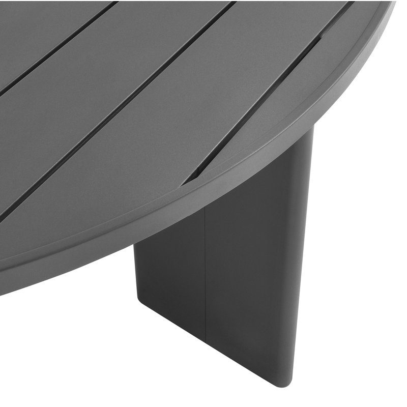 Tahoe Round Outdoor Patio Aluminum Dining Table In Grey