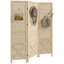 Cloison 3 panneaux perforés, écran d'intimité pliable en bois de 4,7 pi de hauteur, cloison de séparation