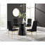 Beca Statement Pedestal Round Dining Table Set & 4 Luxury Velvet Dining Chairs-90654901-90654909