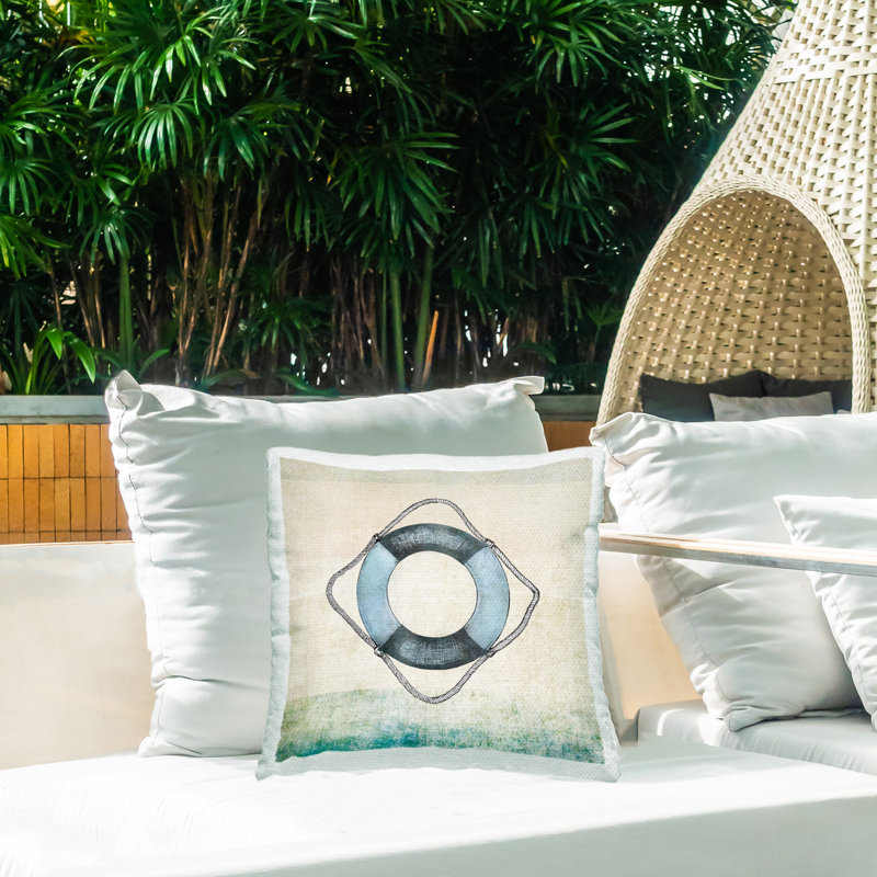 Coussin d'extérieur Rustic Maritime Life Ring