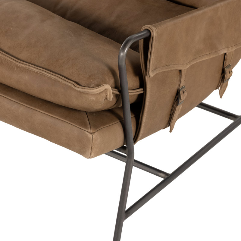 Taryn Slipcovered Side Chair, Gris Gunmetal, Palermo Drift Top Grain Leather