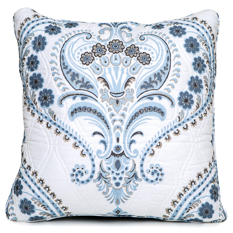 Damask Cotton Throw Pillow