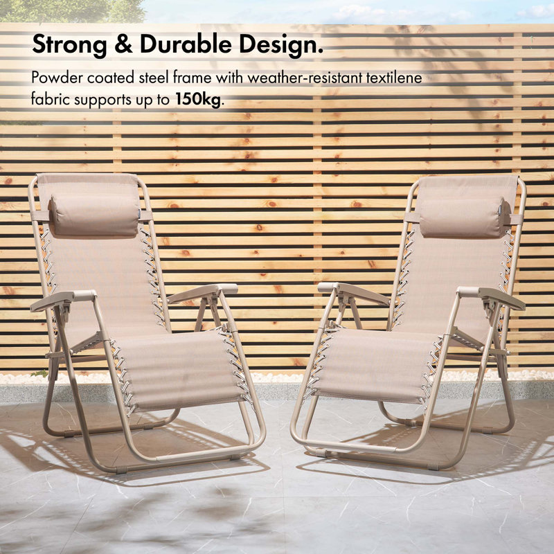 Verona Folding Zero Gravity Sun Lounger, Taupe