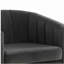 Fauteuil demi-tonneau capitonné gris foncé et doré