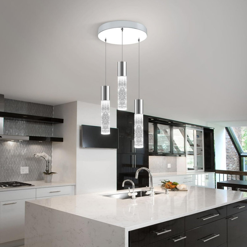 3-light Dimmable Round Island Led Pendant 