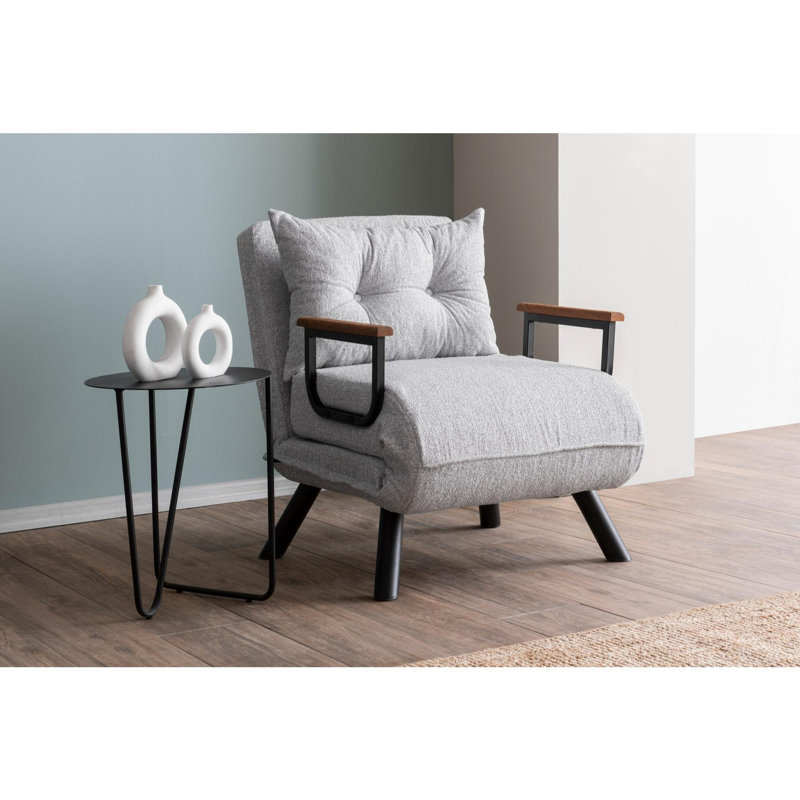 Allinson 60cm Upholstered Futon, Grey