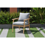 Chaise de patio en teck Tempo avec coussins