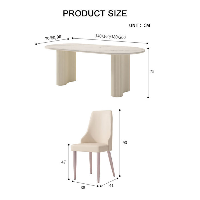 Oval Dining Table, 75cm H x 140cm W x 70cm D