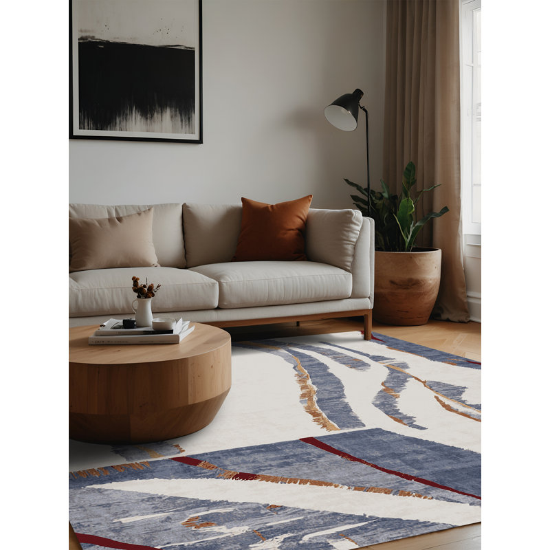 Machine Washable Gray Area Rug, Square 7'