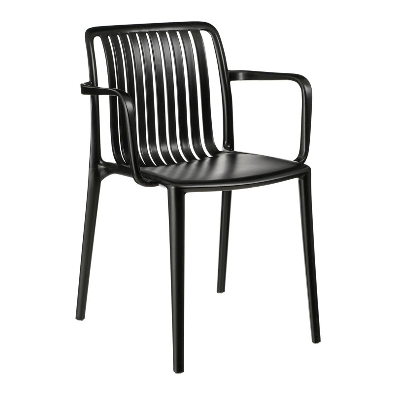 Kourtney Patio Dining Side Chair, Black