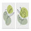 «Green Otanical Leaves and Flower I», ensemble de 2 impressions-376898069-376898066