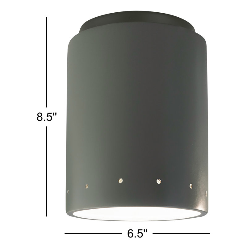 Dieterich Radiance - Cylinder w/ Perfs Flush-Mount, Pewter Green, Incandescent (Not Included)