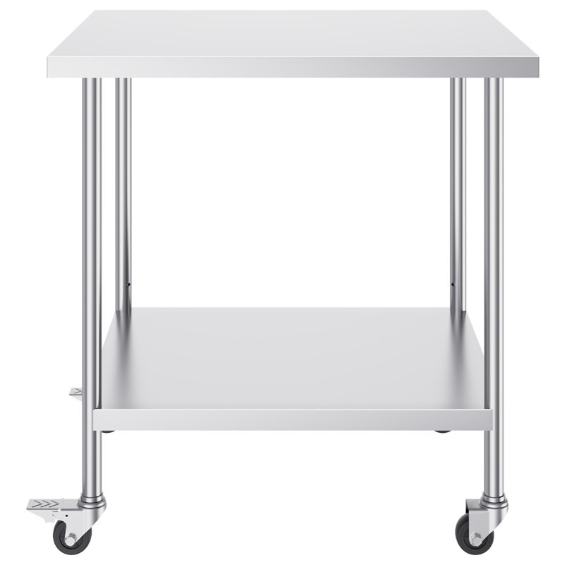 Table de travail en acier inoxydable 30 po x 36 po x 38 po (table basse incluse)