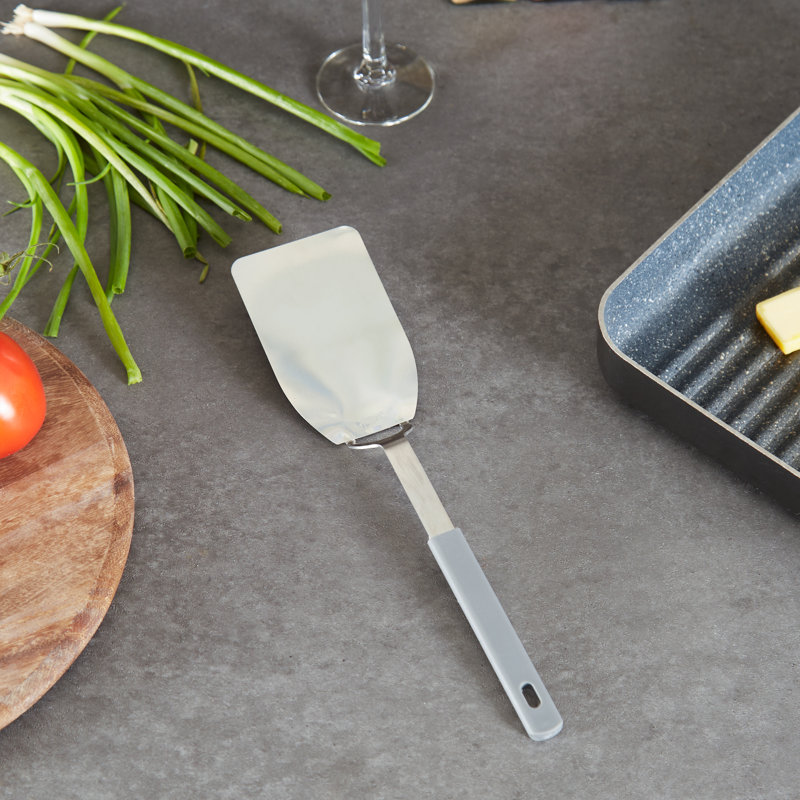 Flexible Stainless Steel Turner with Soft Grip Handle