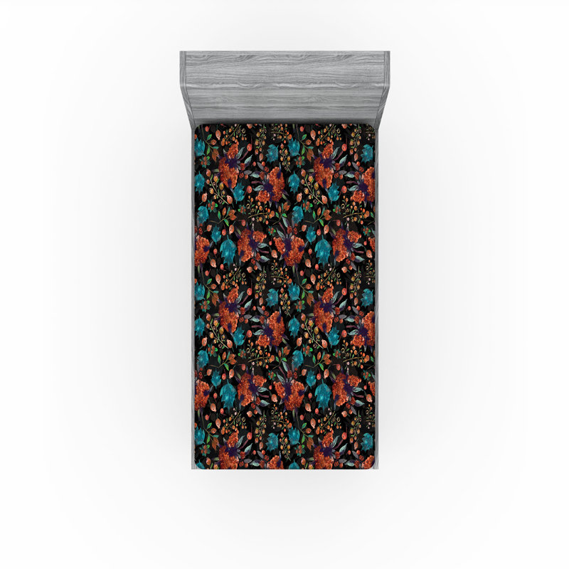 Drap-housse Ambesonne Jungle Boho épinette de Noël Vermillon turquoise foncé