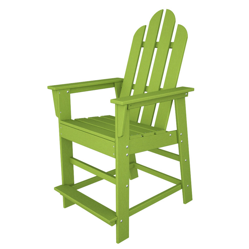POLYWOOD Long Island Counter Chair, Lime