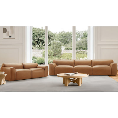 Morell 2 Piece Genuine Leather Living Room Set