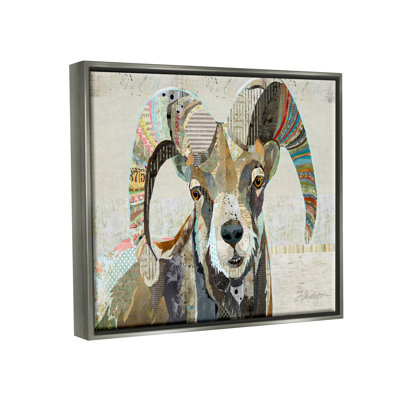 «Goat Striped Horns Ephemera Collage» par Traci Anderson, impression sur toile