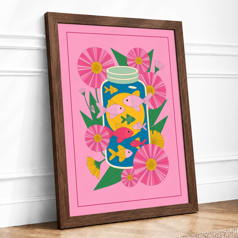 Cheerful Garden Friend Modern - Print, A4 - 29.7 x 21.0 cm, Walnut