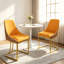 Chaise de salle à manger moderne avec pieds en métal (ensemble de 2)-2131590481