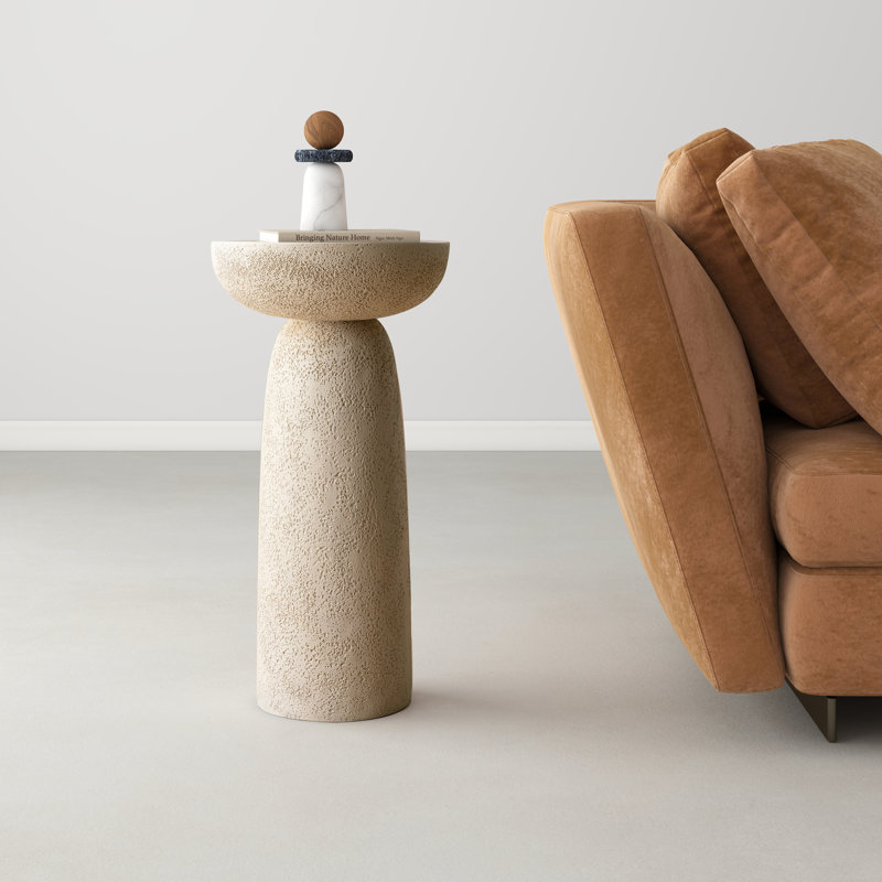Table d'appoint Sleek Cylinder, Cream