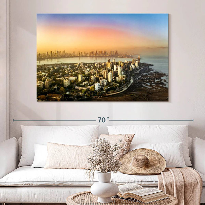 Vue aérienne de Ravi Mumbai City, H 34 po x l 51 po