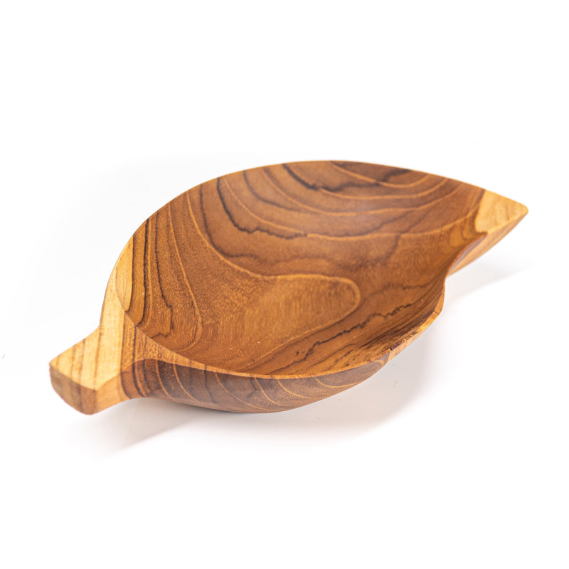 Mango Leaf Teak Wood Plate  (Set Of 4)