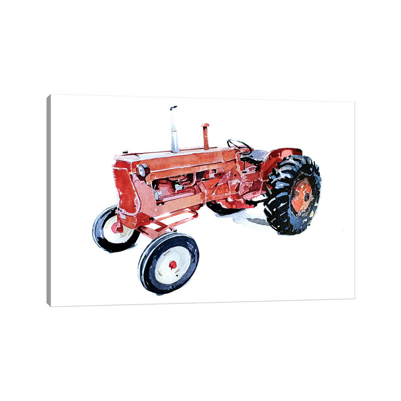 Lil Red Tractor - Painting on Canvas, 66.04 cm H x 45.72 cm W x 1.91 cm D, Wrapped Canvas
