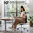 Mid Back Genuine Leather Armless Conference Room Chair with Aluminum Frame and Wheels, Swivel Armless Desk Chair, Top Grain Leather Office Chair-2113788615