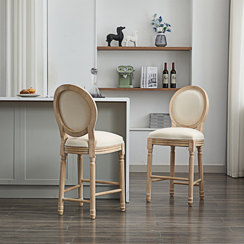 Solid Wood Bar Stools Set Of 2
