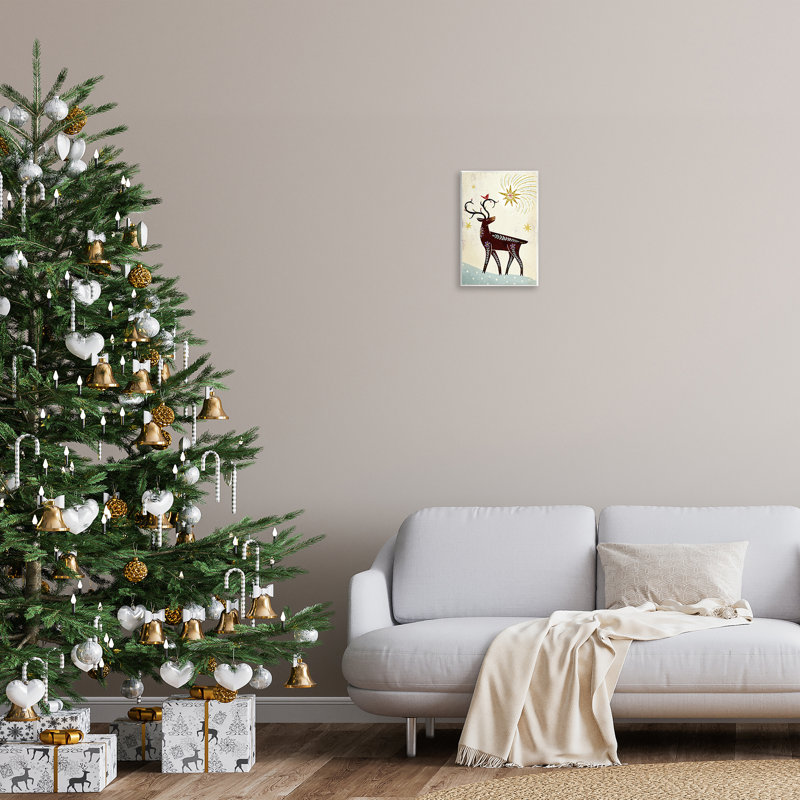 Plaque murale rustique en forme de cerf d'hiver, design par Hannah Moren, H 15 po x l 10 po
