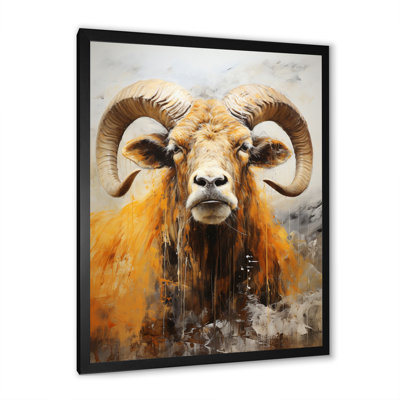 «Barty Beige Ram Animal» - imprimé